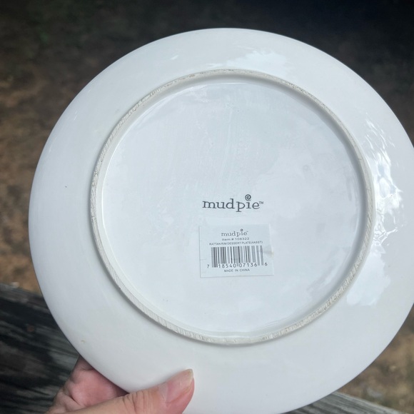 Mud Pie Raised Seashell Rattan Dessert Plate - Picture 5 of 6